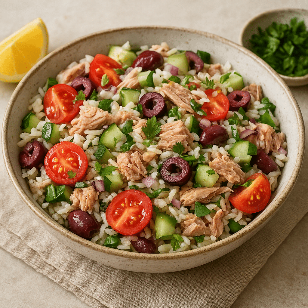 Sałatka z ryżem i tuńczykiem – kuchnia śródziemnomorska