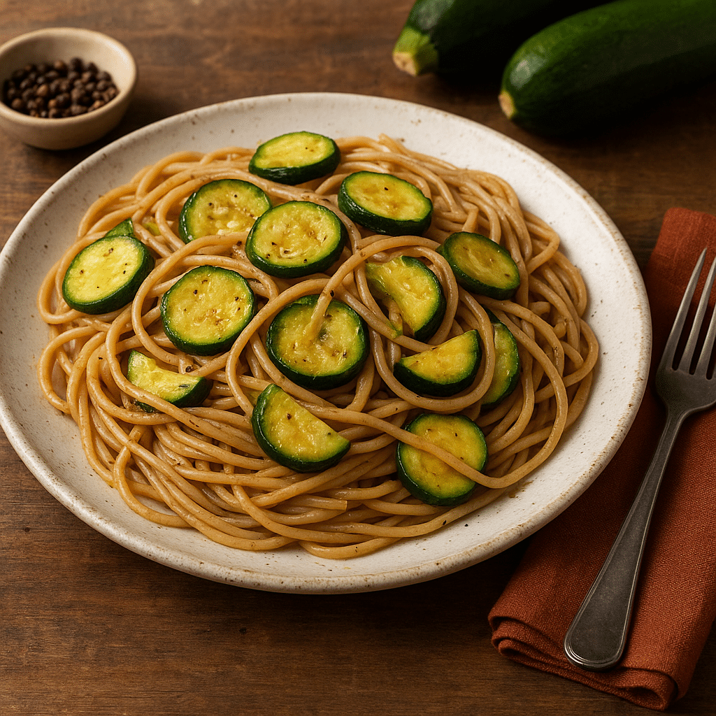 Makaron pełnoziarnisty z cukinią – kuchnia włoska