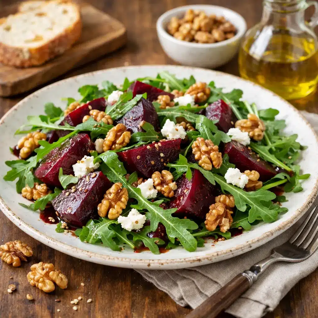 Sałatka z burakiem, rukolą i orzechami – kuchnia europejska