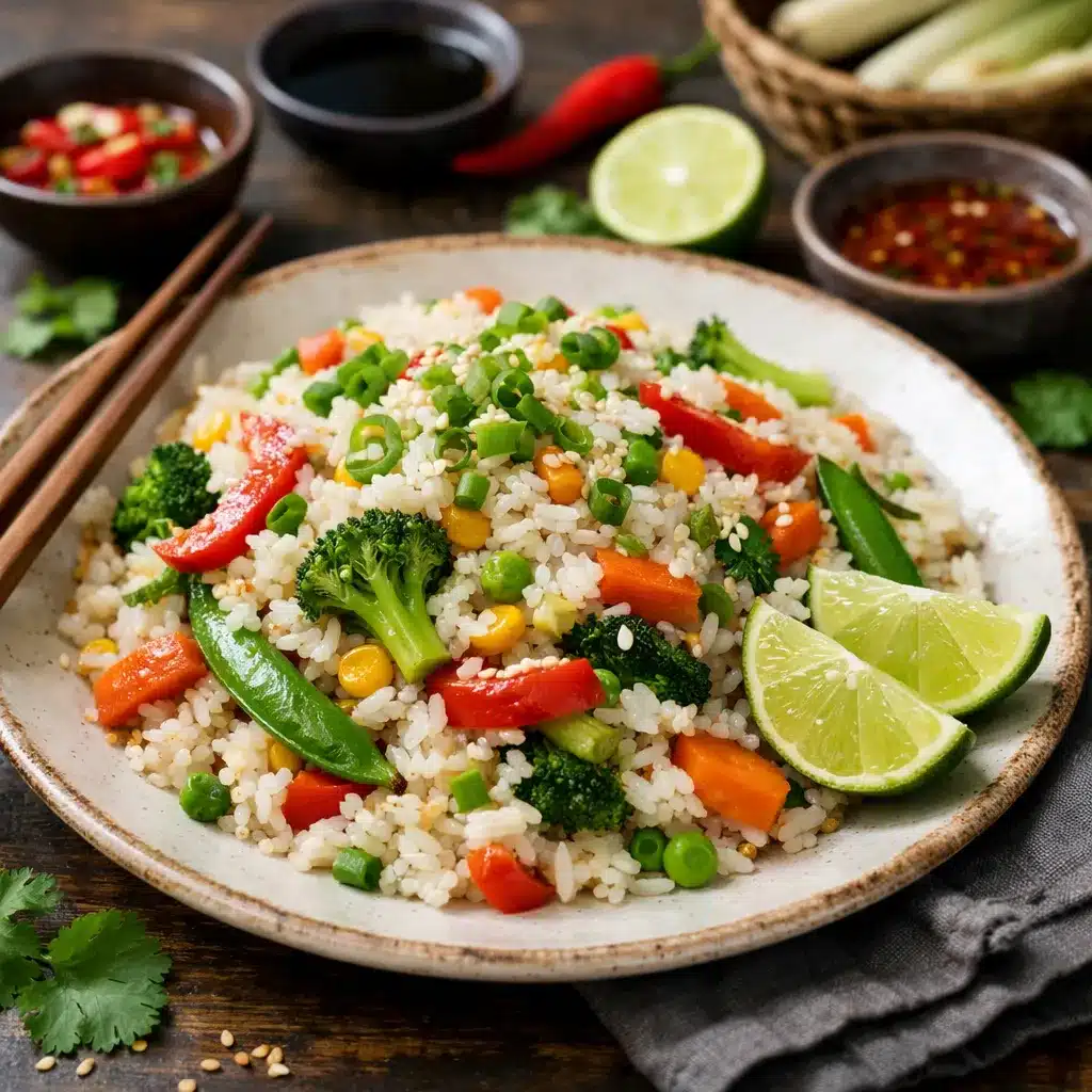 Ryż jaśminowy z warzywami i limonką – kuchnia tajska