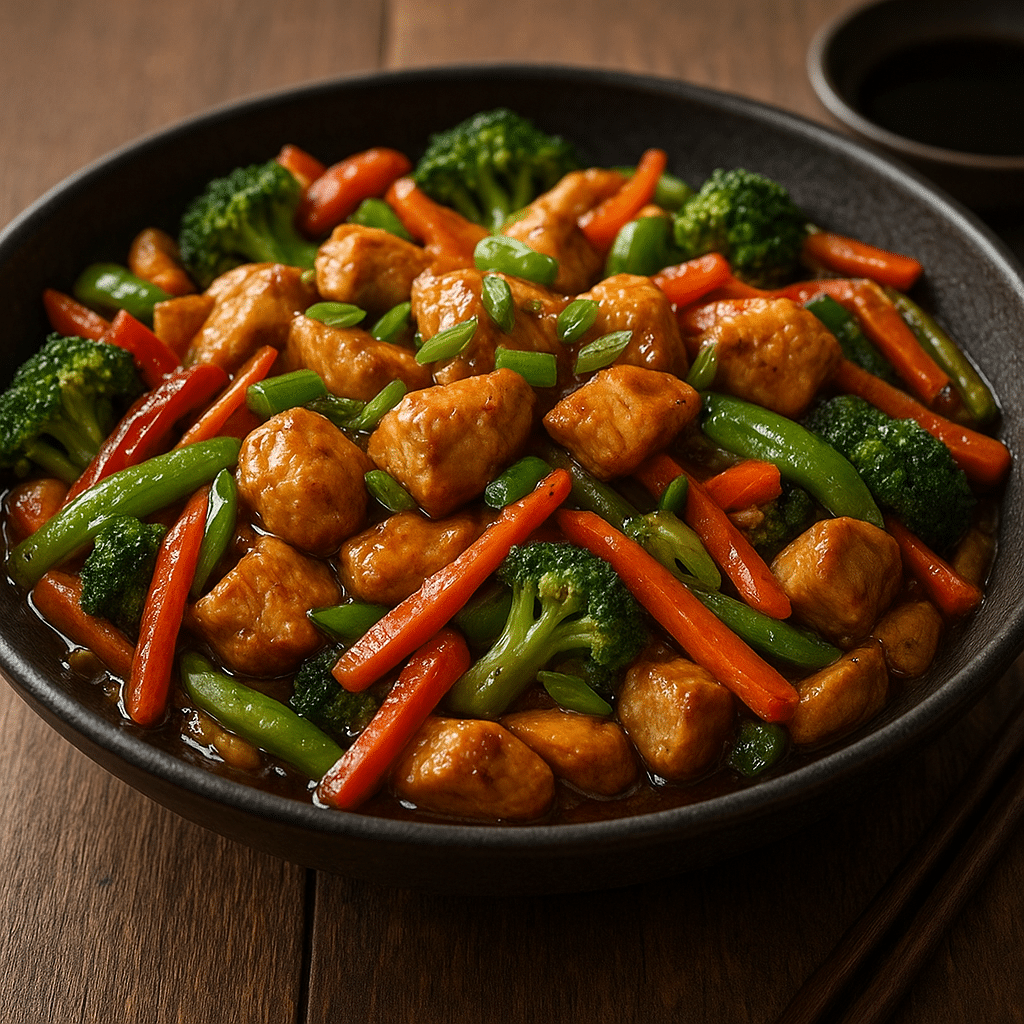 Kurczak stir-fry z warzywami – kuchnia chińska