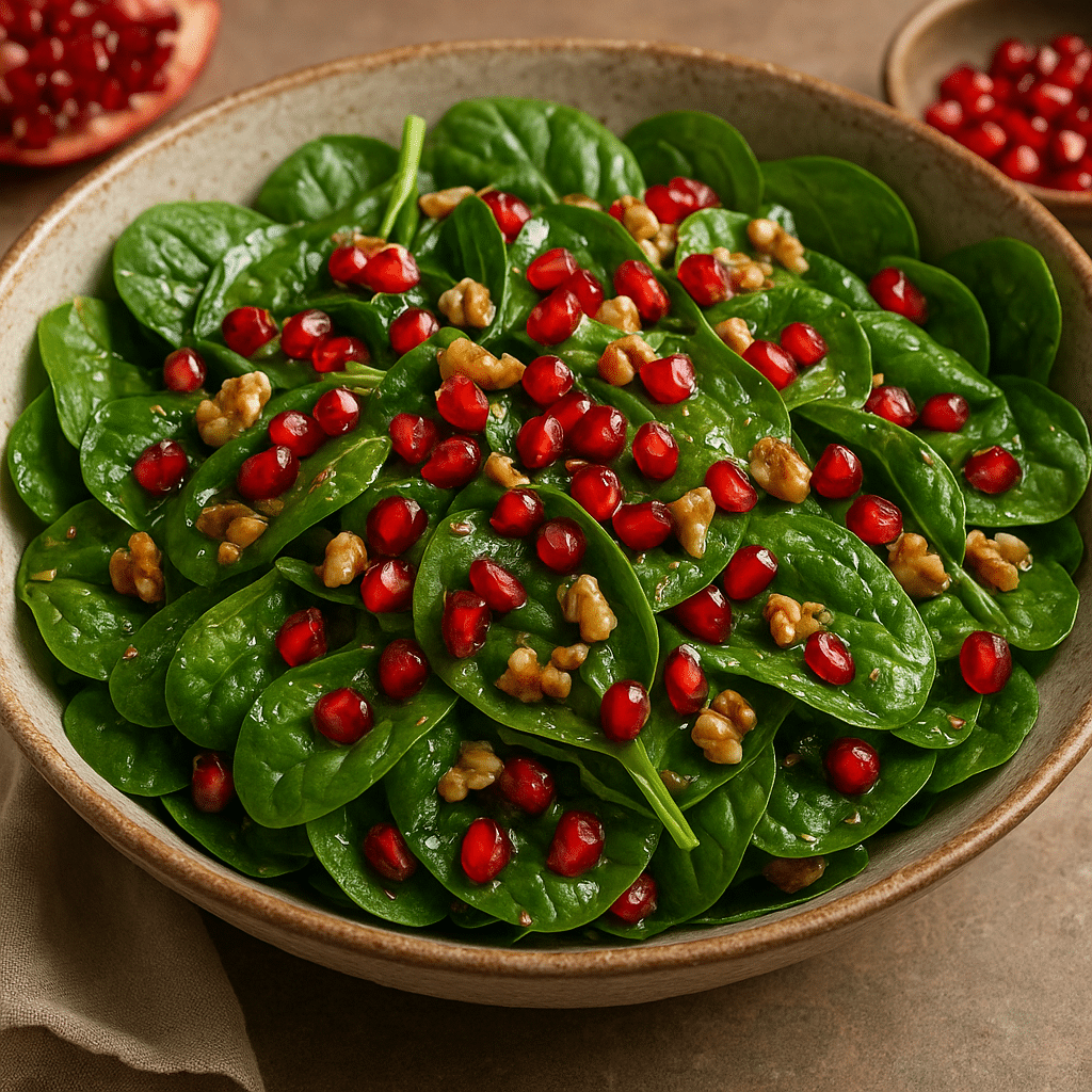 Sałatka z granatem i szpinakiem – kuchnia perska