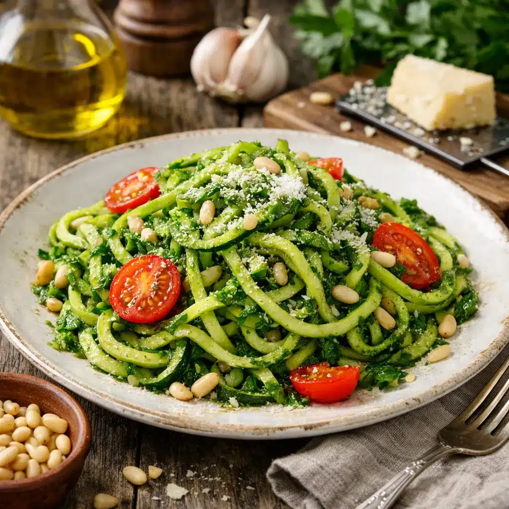 Makaron z cukinii z pesto pietruszkowym – kuchnia włoska