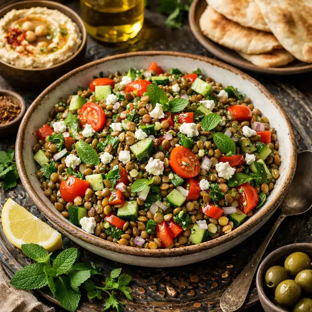 Sałatka z soczewicą i warzywami – kuchnia bliskowschodnia