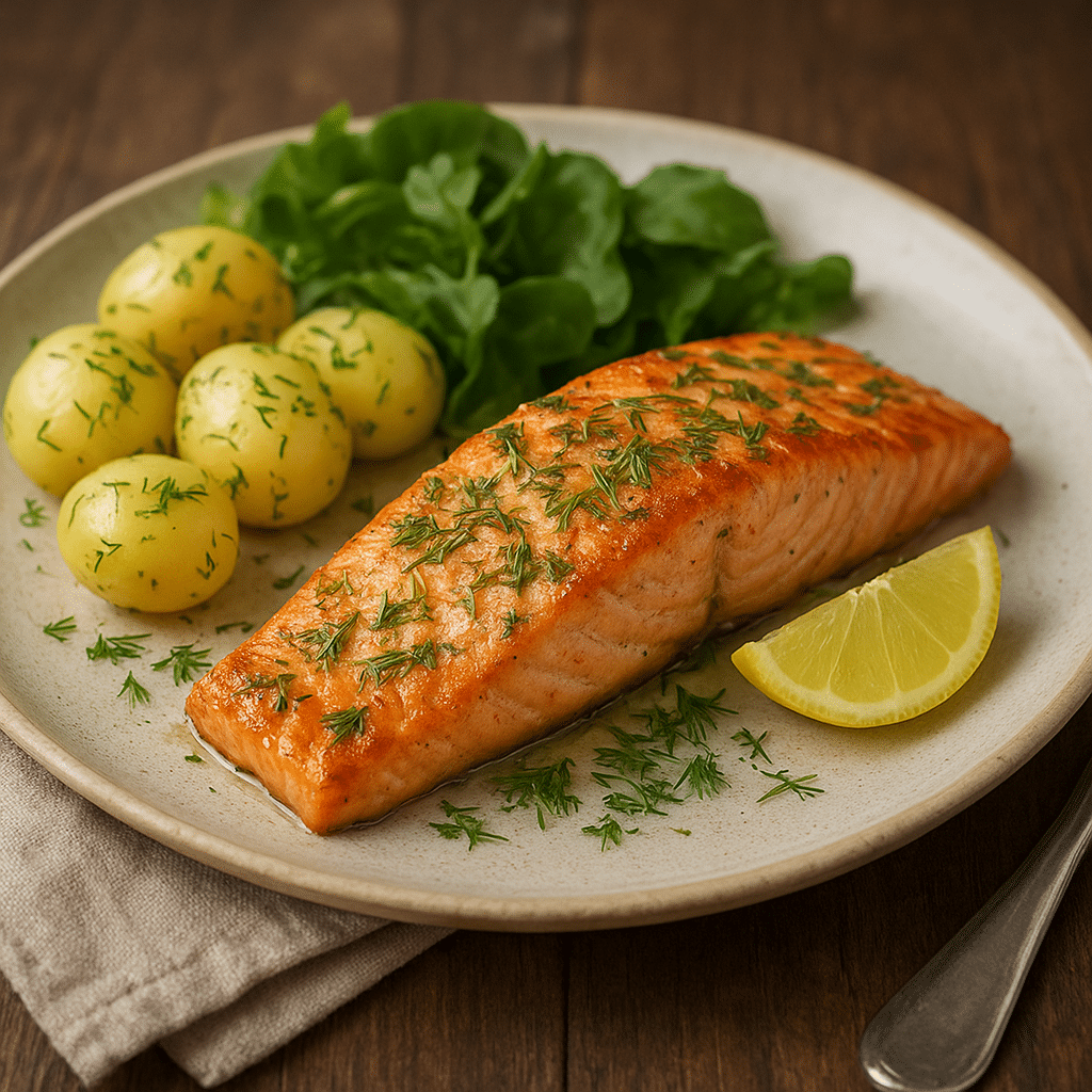 Pieczony łosoś z koperkiem – kuchnia skandynawska