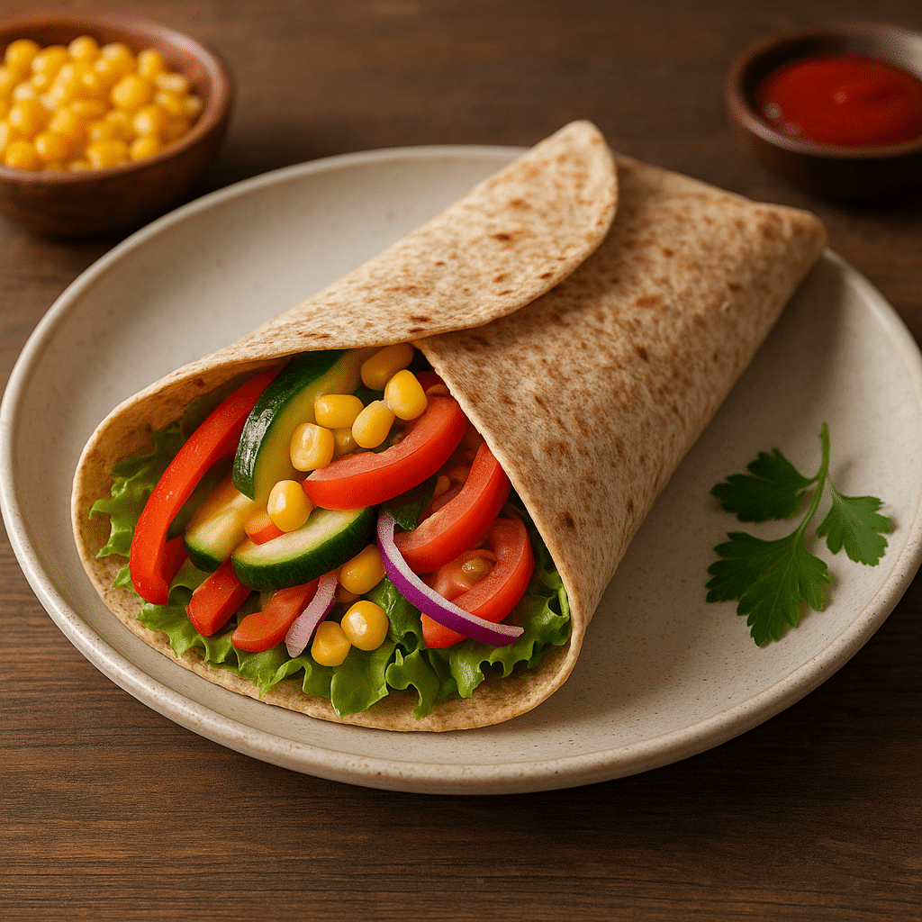 Tortilla pełnoziarnista z warzywami – kuchnia meksykańska