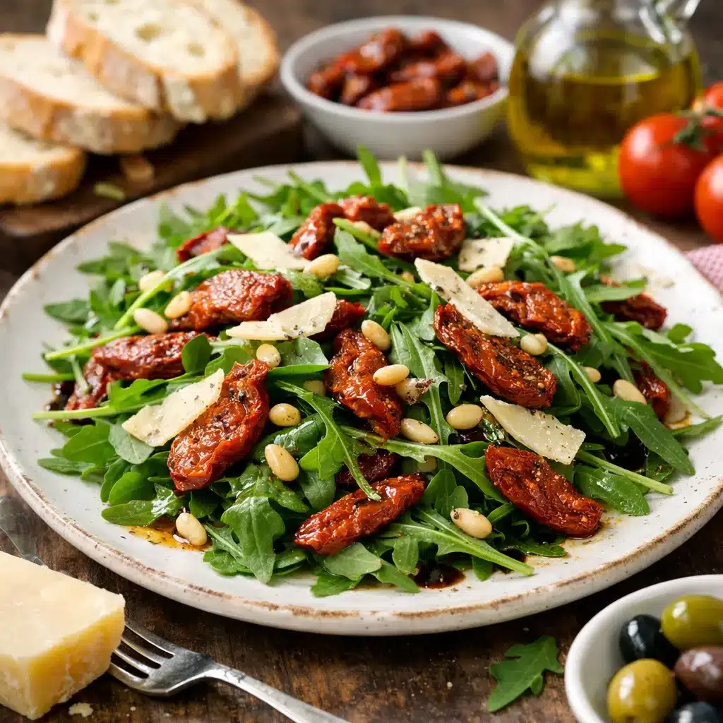 Sałatka z rukoli i suszonych pomidorów – kuchnia włoska