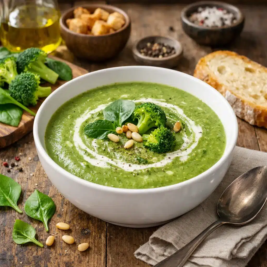 Zupa krem z brokuła i szpinaku – kuchnia europejska