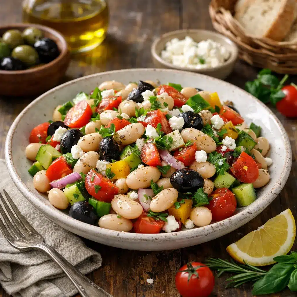 Sałatka z białej fasoli i warzyw – kuchnia śródziemnomorska