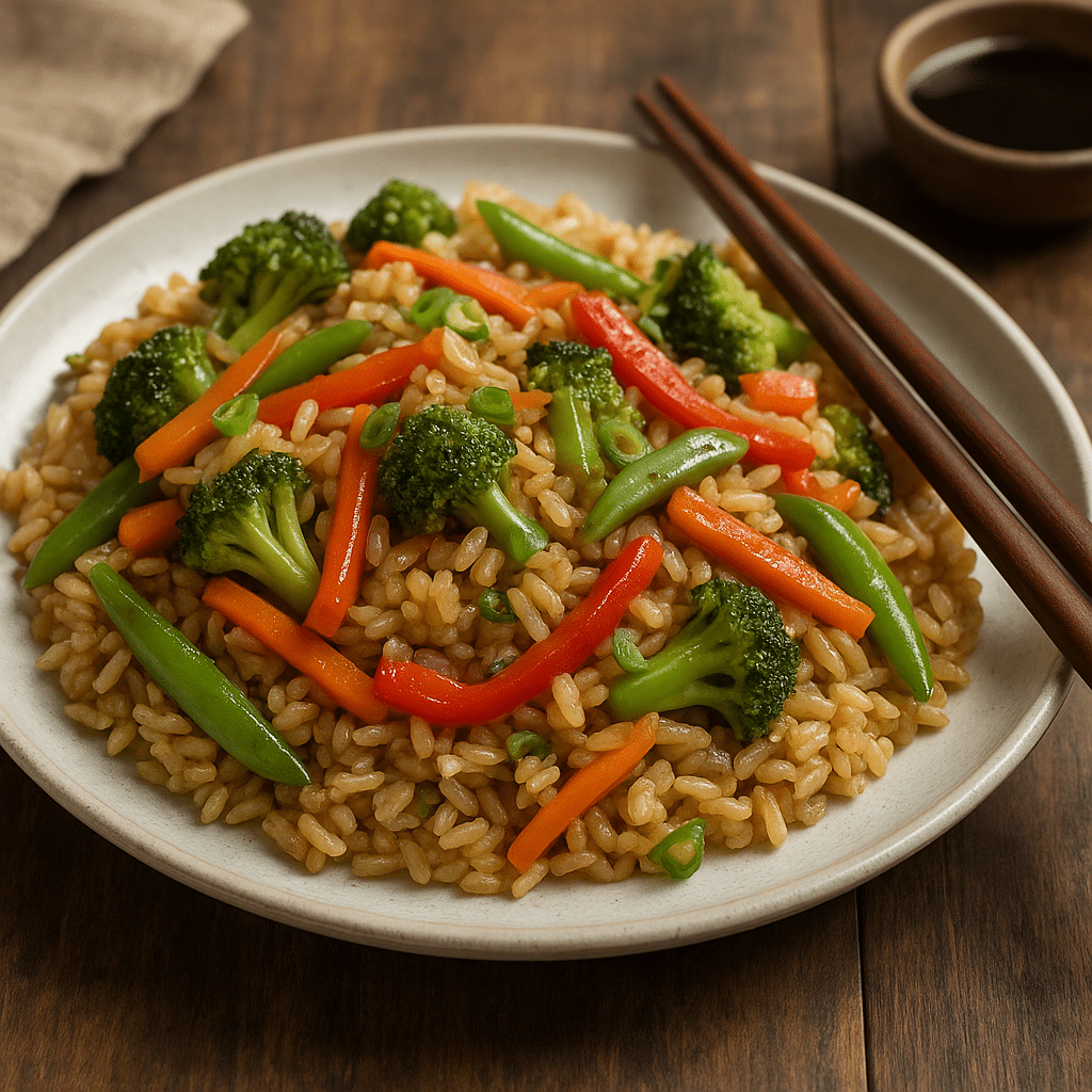 Ryż brązowy z warzywami – kuchnia azjatycka