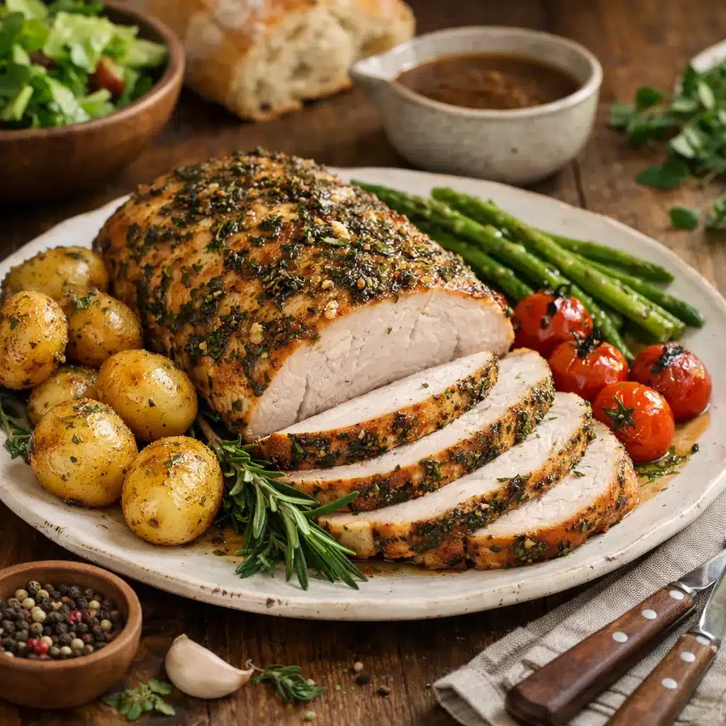 Pieczony filet z indyka z ziołami – kuchnia europejska