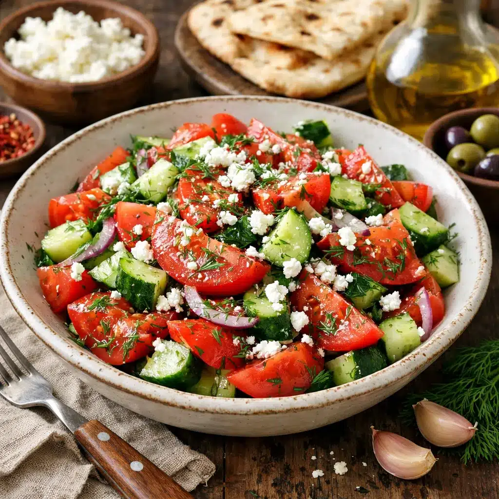 Sałatka z pomidorów, ogórka i koperku – kuchnia bałkańska