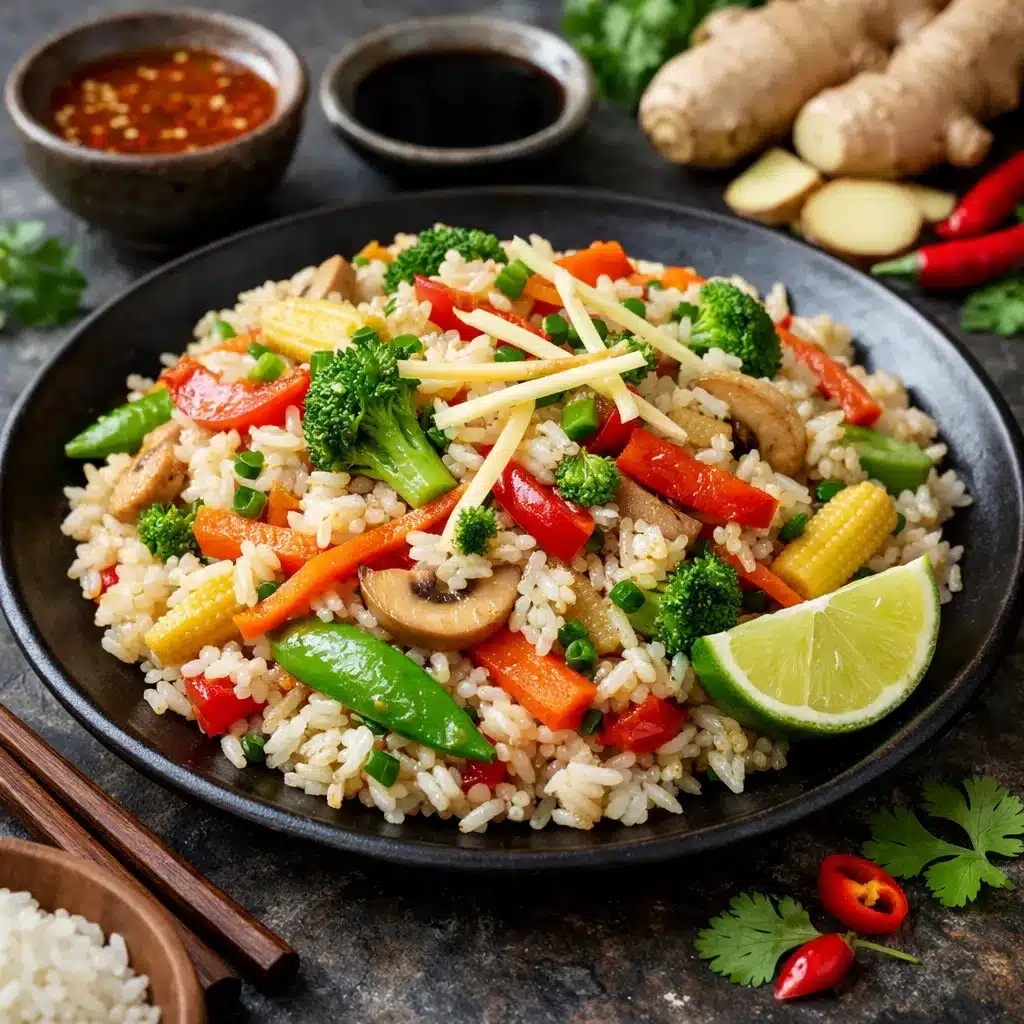 Ryż jaśminowy z warzywami i imbirem – kuchnia tajska
