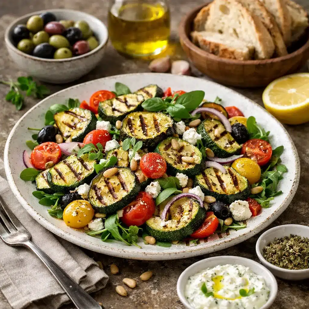 Sałatka z grillowaną cukinią – kuchnia śródziemnomorska