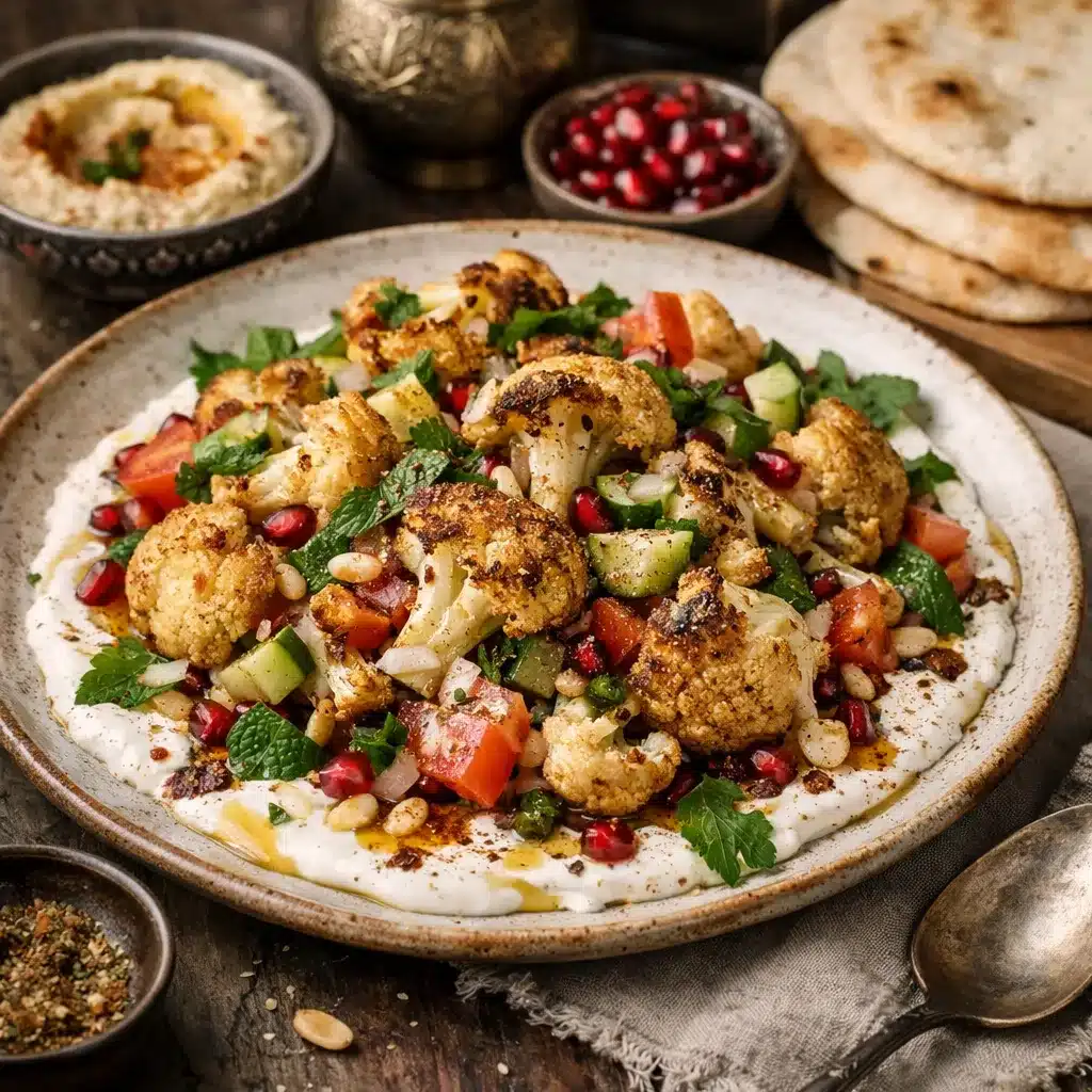 Sałatka z pieczonym kalafiorem i jogurtem – kuchnia bliskowschodnia