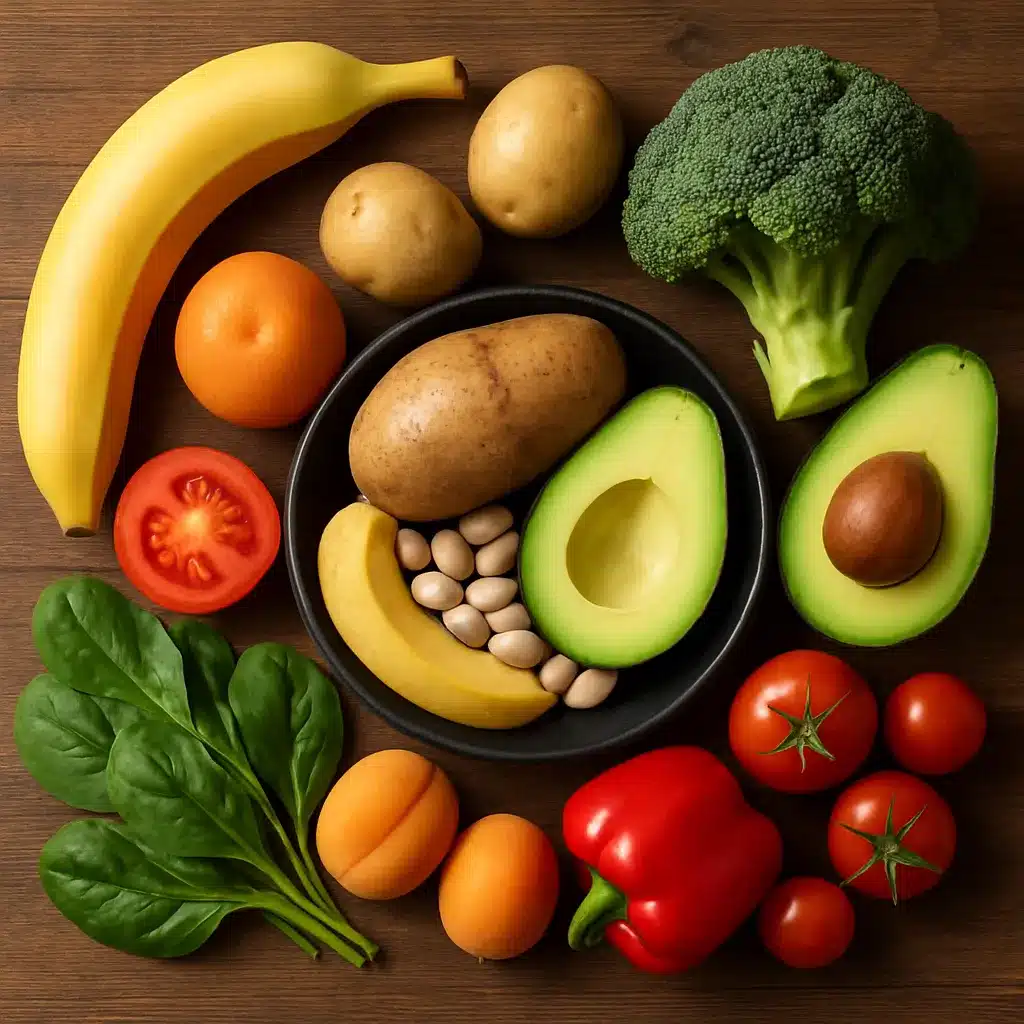 Niedobór potasu a warzywa i owoce w diecie