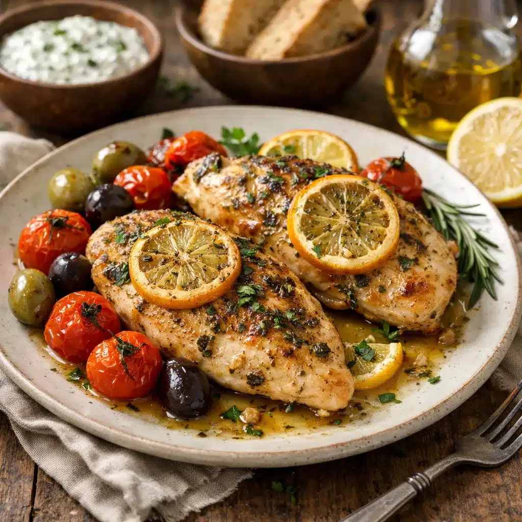 Pieczona pierś kurczaka z cytryną – kuchnia śródziemnomorska