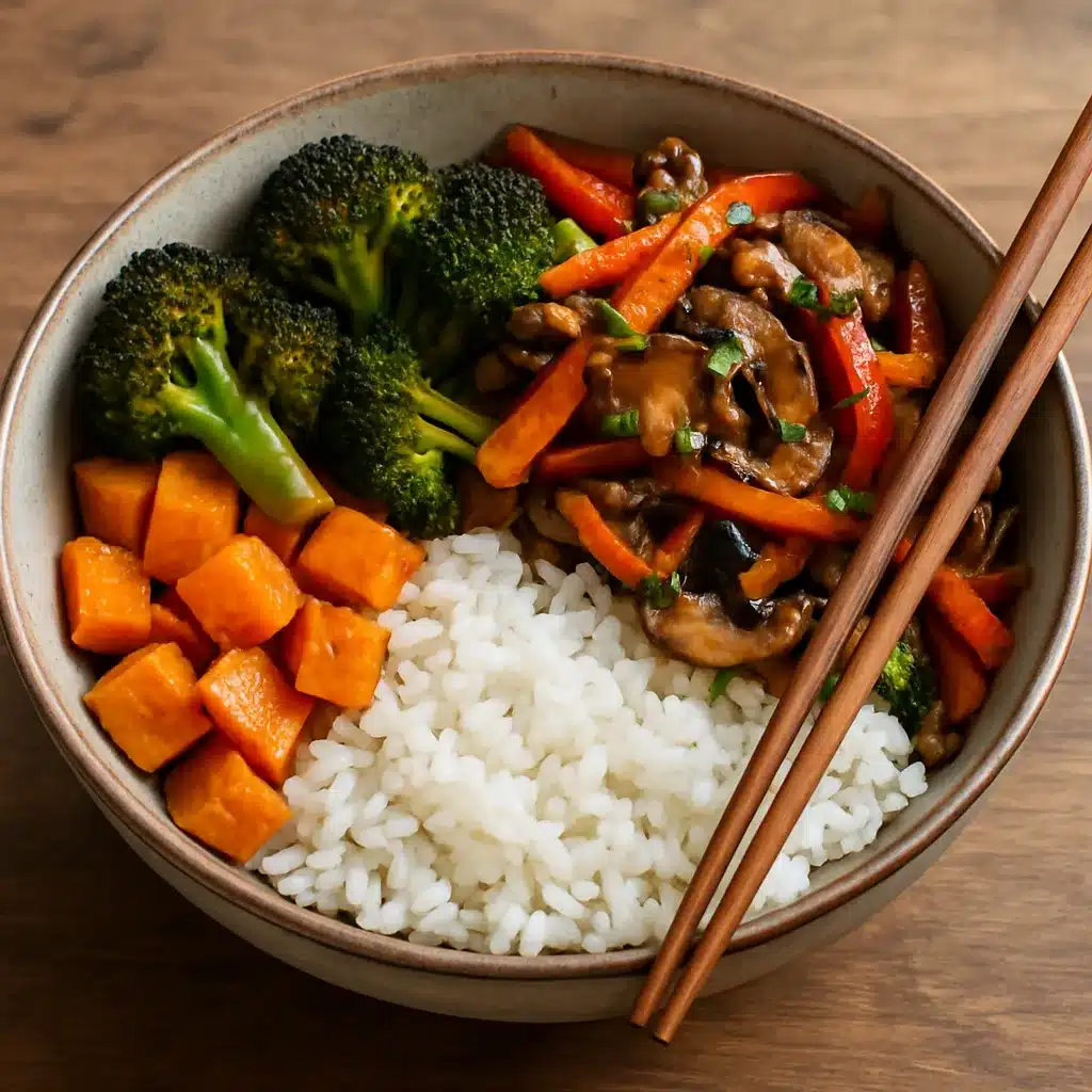 Bowl z ryżem i warzywami – kuchnia fusion