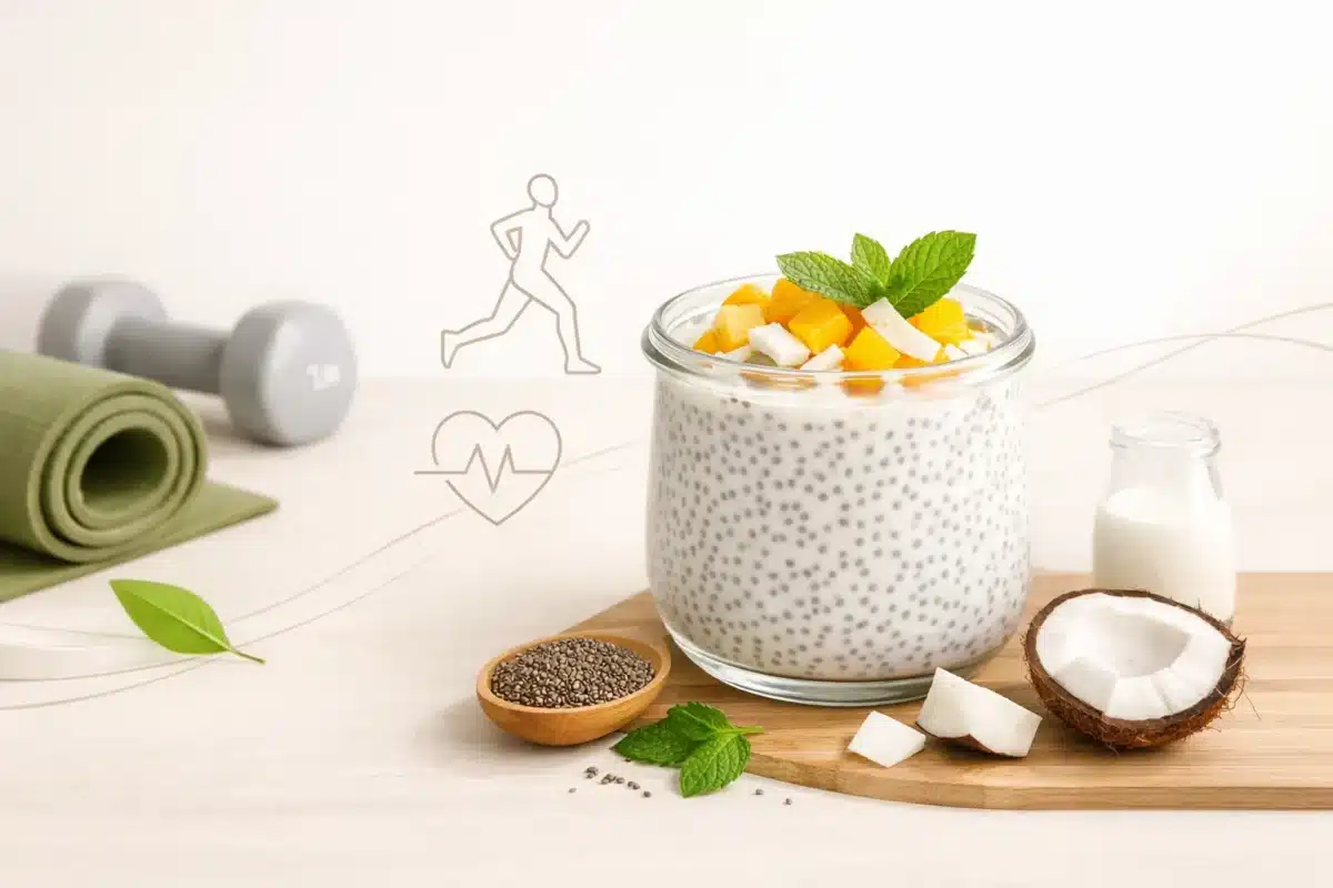 Fit deser chia z mlekiem kokosowym