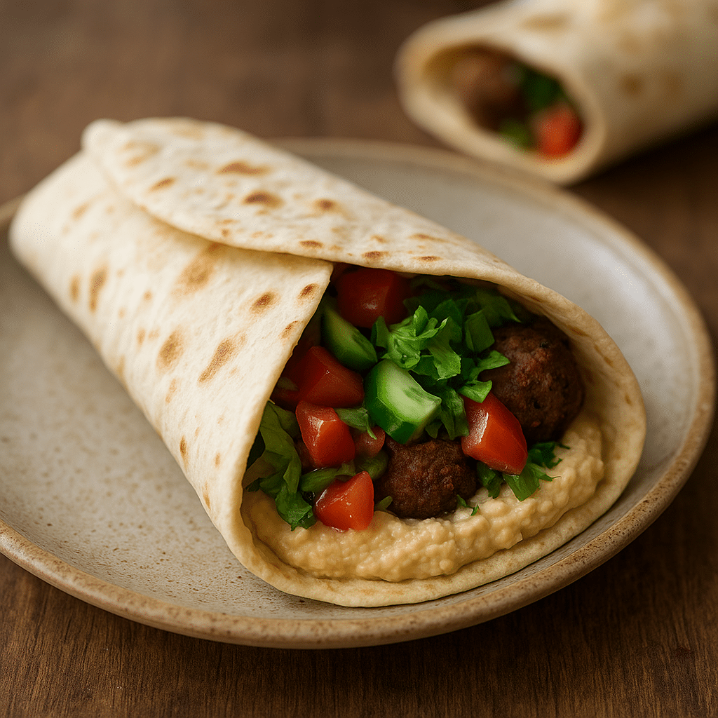 Wrap z hummusem – kuchnia bliskowschodnia