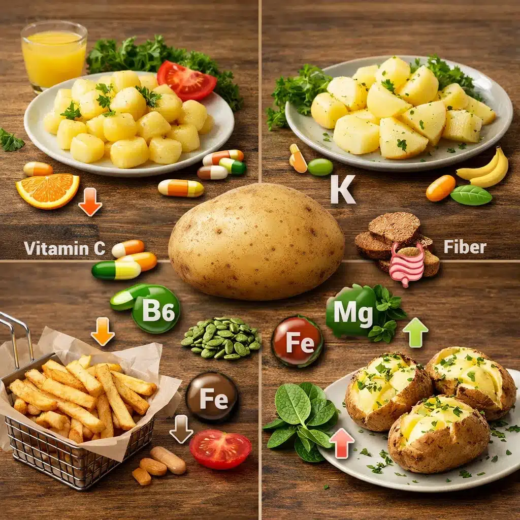 Składniki odżywcze w ziemniakach a metodach gotowania