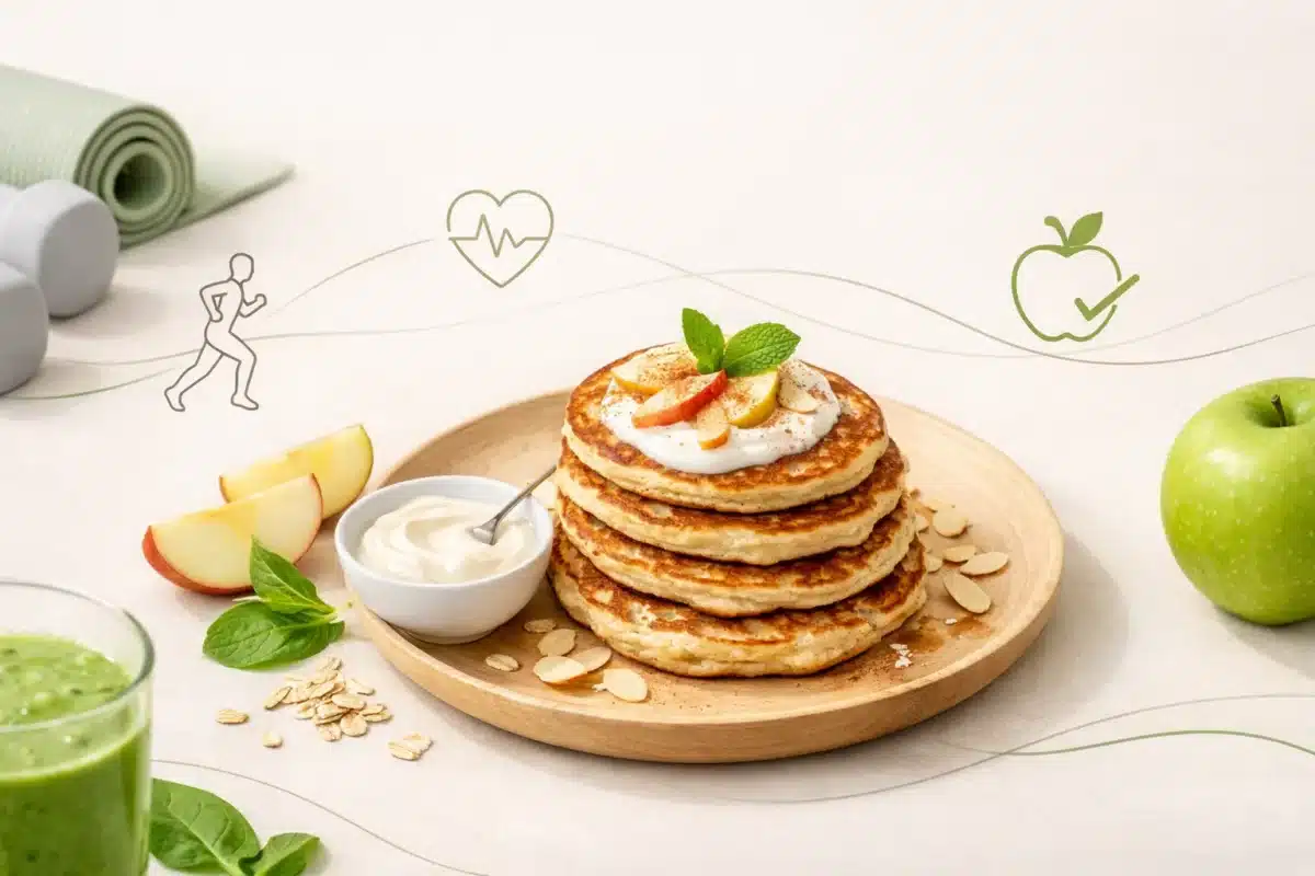 Fit placki z jabłkami na jogurcie