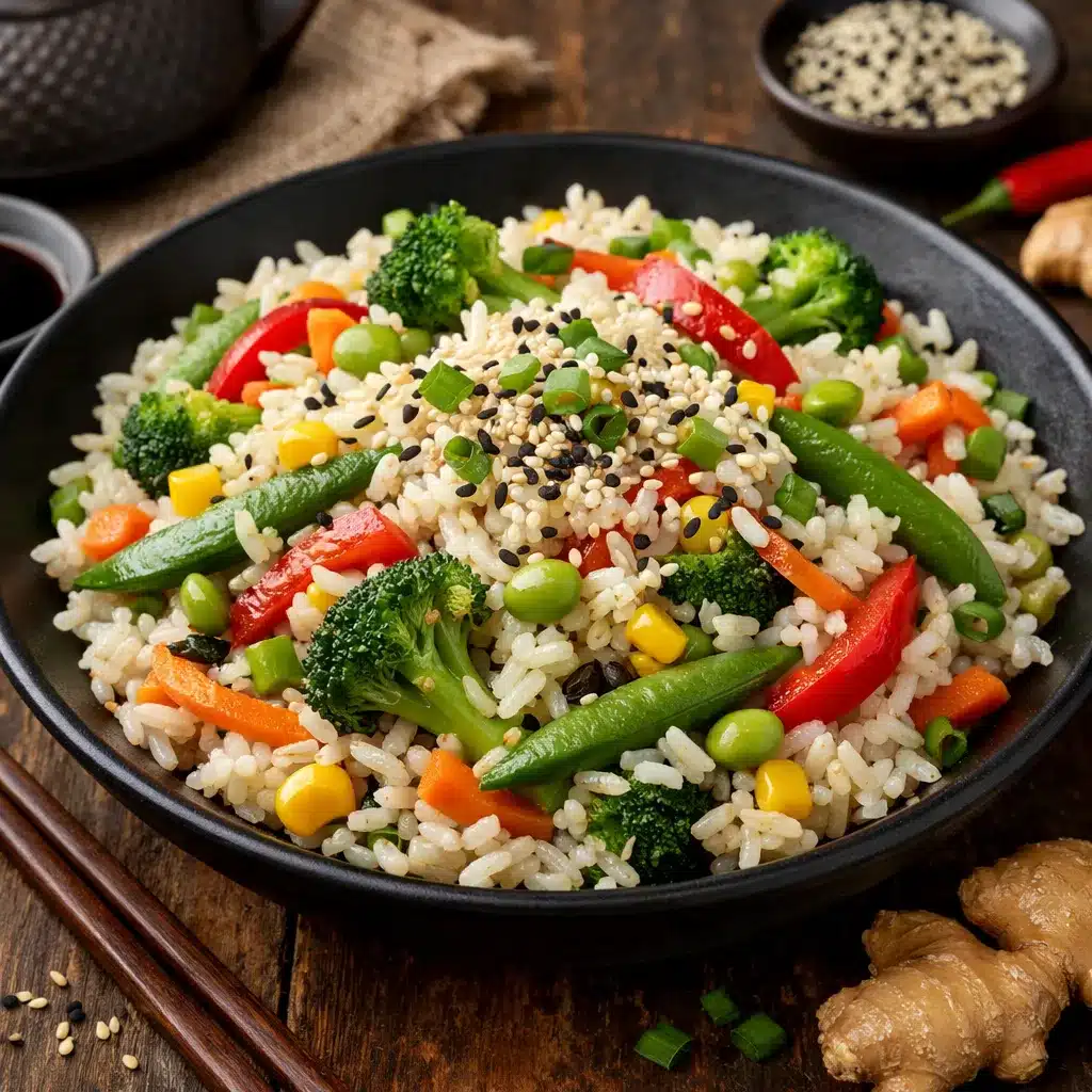 Ryż jaśminowy z warzywami i sezamem – kuchnia azjatycka