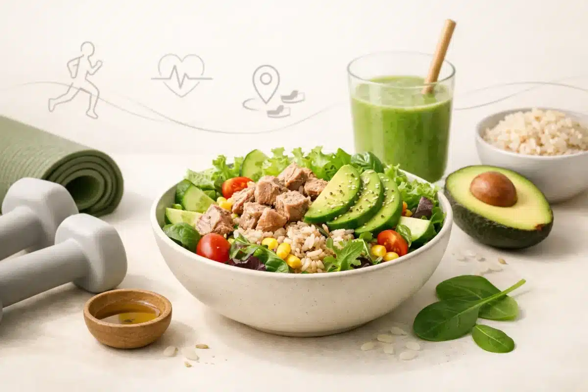 Fit sałatka z tuńczykiem i ryżem