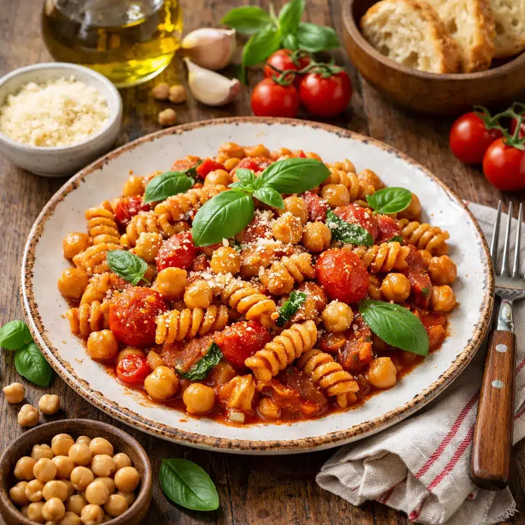 Makaron z ciecierzycy z sosem pomidorowym – kuchnia włoska