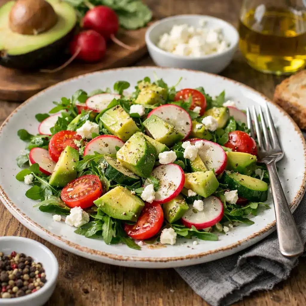 Sałatka z awokado i rzodkiewką – kuchnia europejska