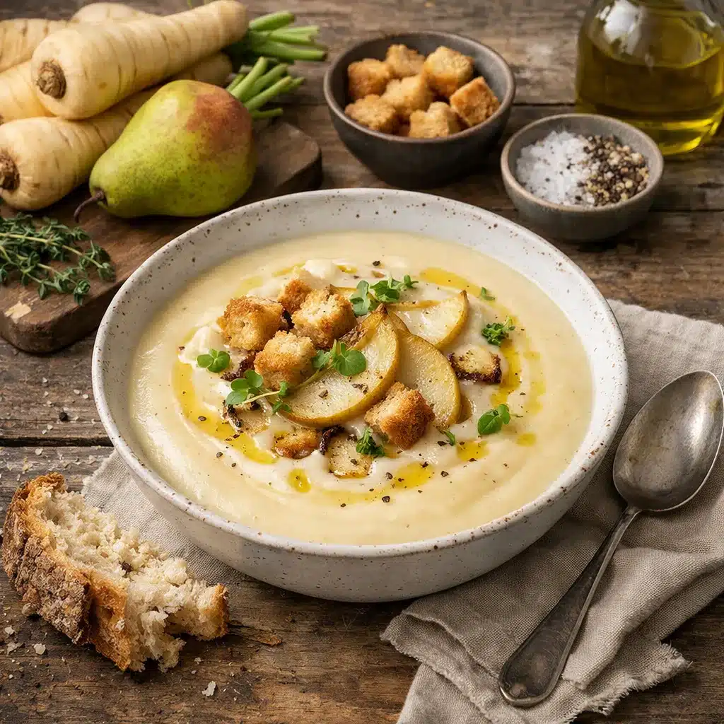 Zupa krem z pasternaku i gruszki – kuchnia europejska