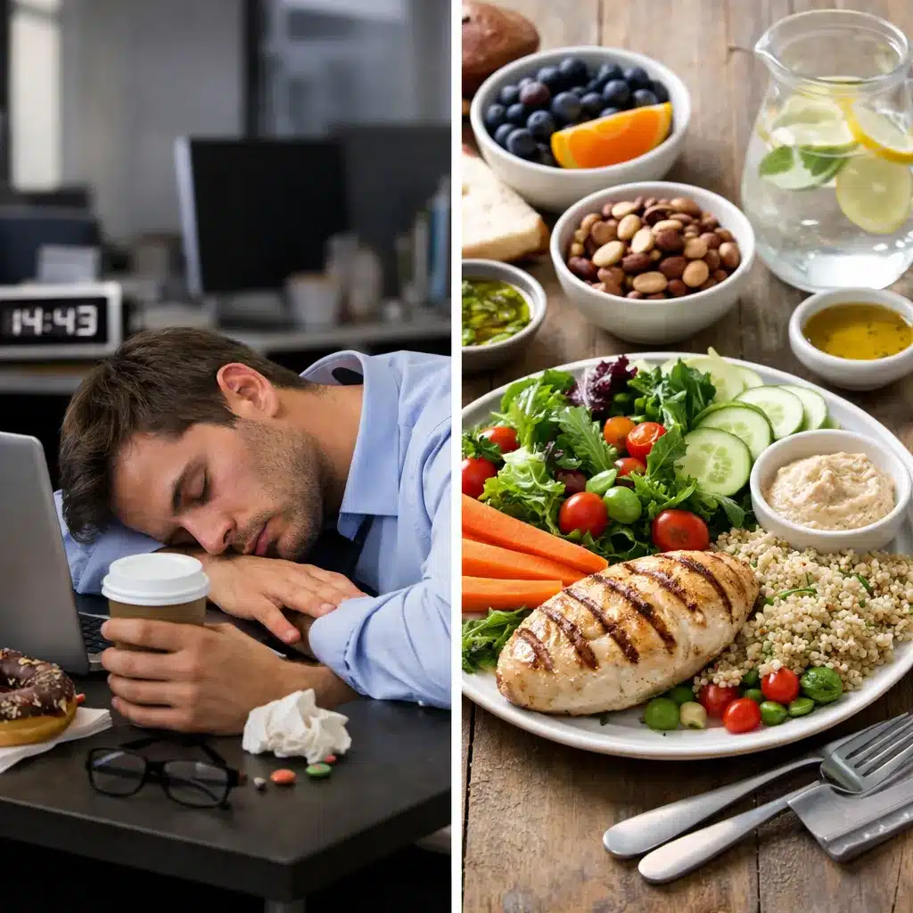 Spadki energii po południu a zbilansowany lunch