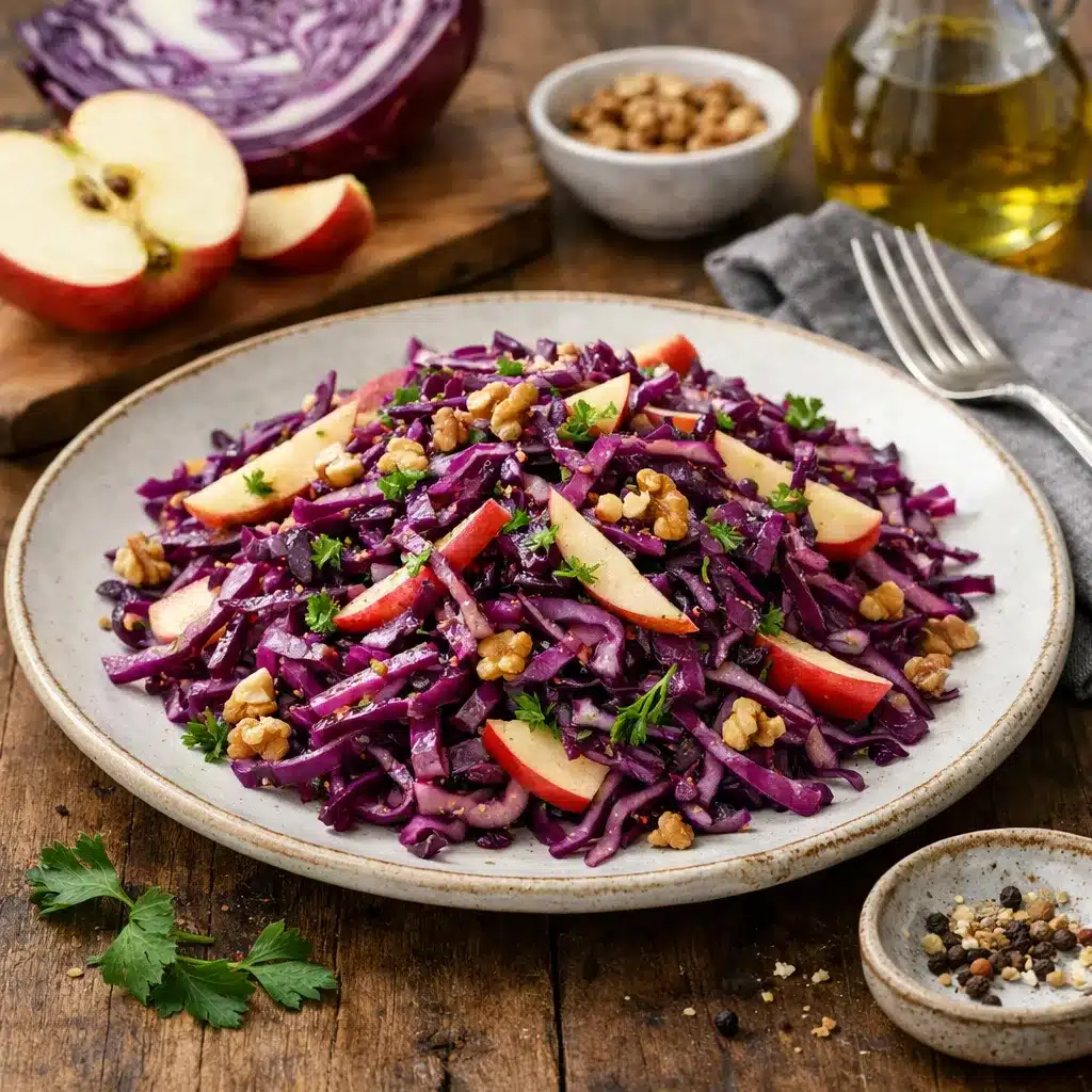 Sałatka z kapusty czerwonej i jabłka – kuchnia europejska