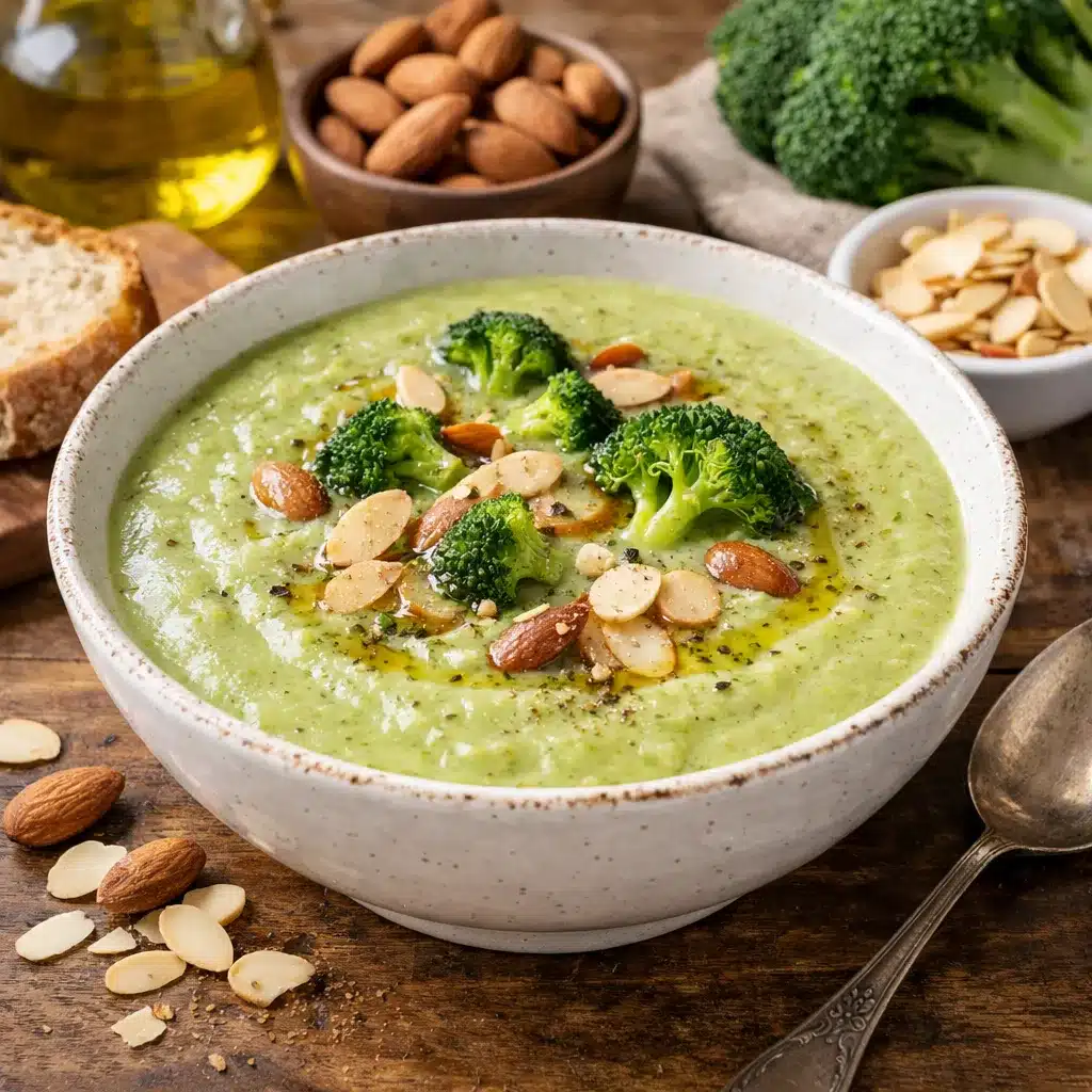 Zupa krem z brokuła i migdałów – kuchnia europejska