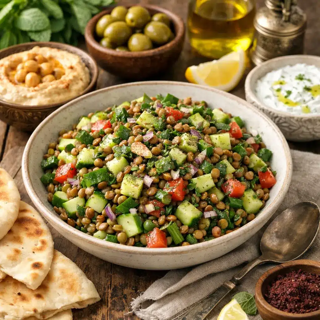 Sałatka z soczewicy i ogórka – kuchnia bliskowschodnia