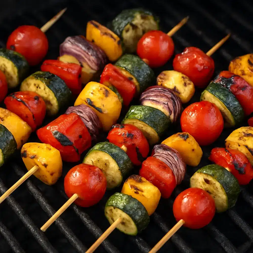 Grillowane szaszłyki warzywne – kuchnia śródziemnomorska