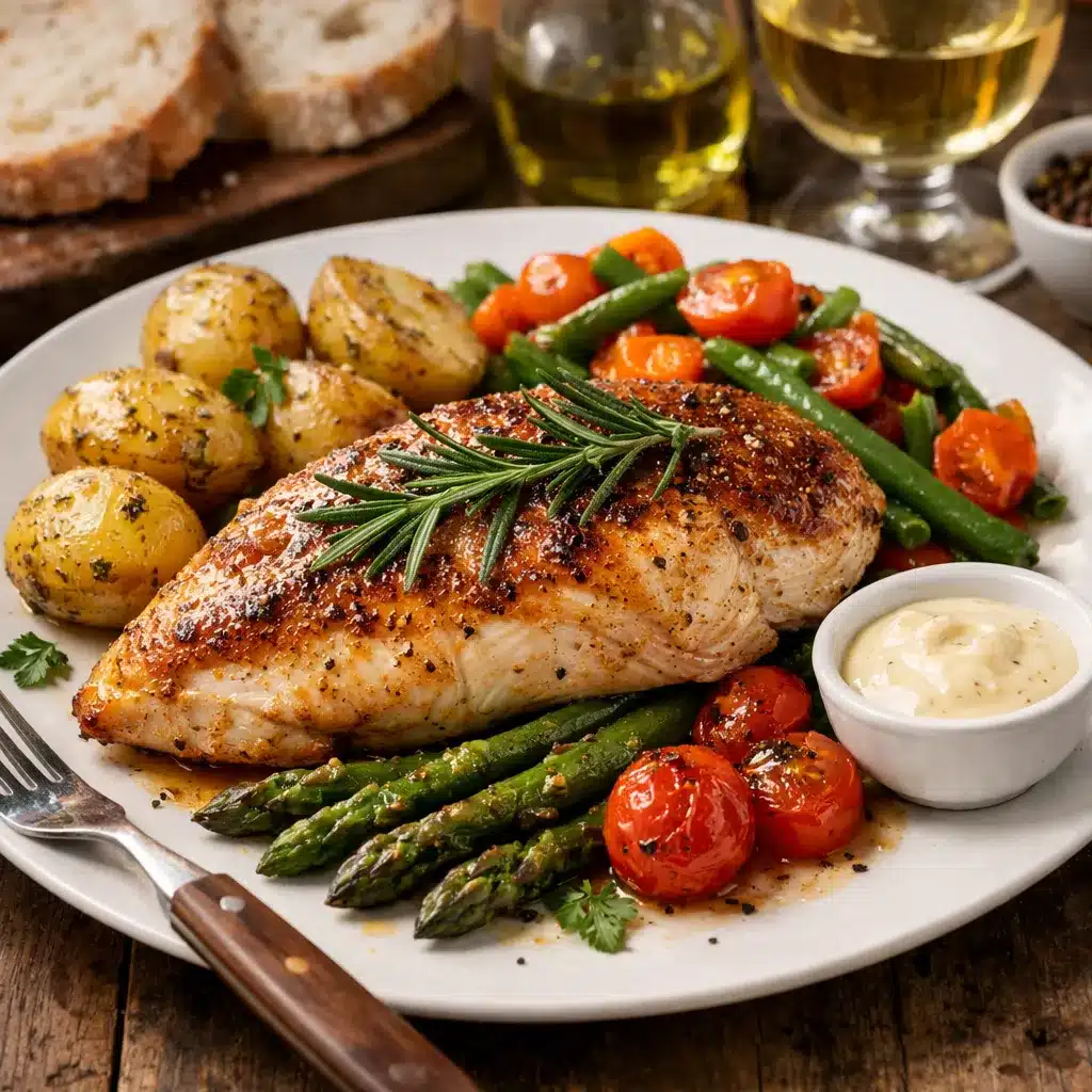 Pieczona pierś kurczaka z rozmarynem – kuchnia europejska
