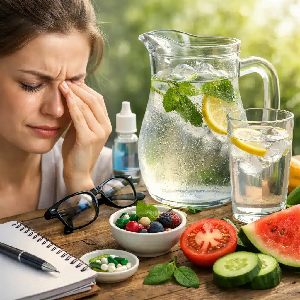 Pieczenie powiek a odpowiednie nawodnienie