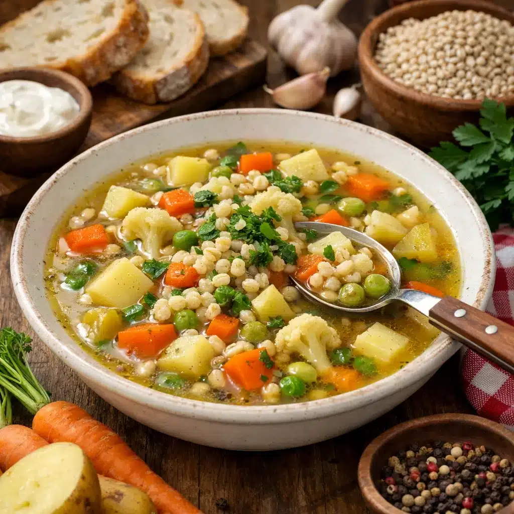 Zupa jarzynowa z pęczakiem – kuchnia polska