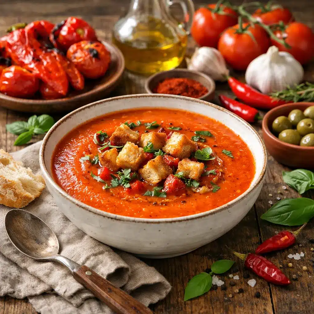 Zupa krem z pieczonej papryki i pomidorów – kuchnia hiszpańska