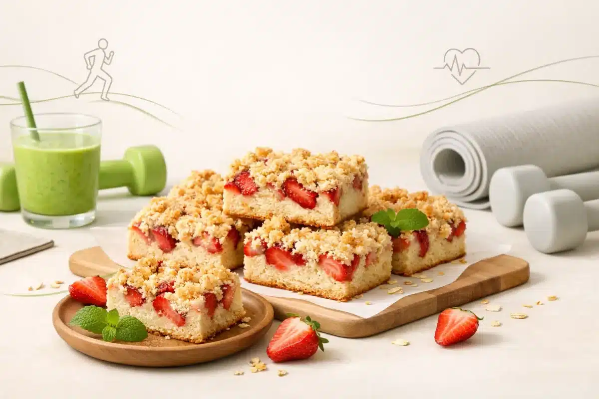 Fit ciasto z truskawkami i kruszonką