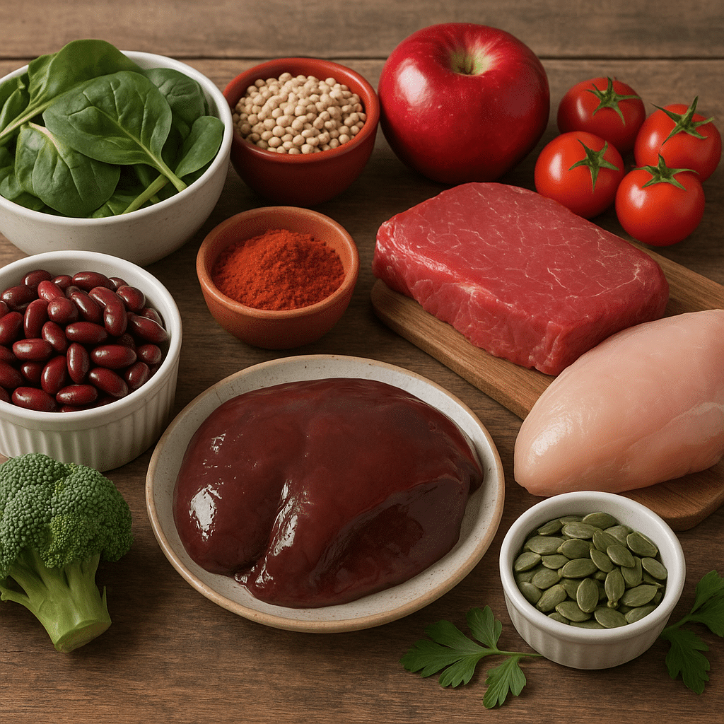 Anemia z niedoboru żelaza a dieta bogata w produkty hemowe