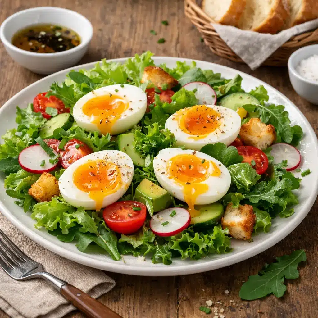 Sałatka z jajkiem na miękko i sałatą – kuchnia europejska