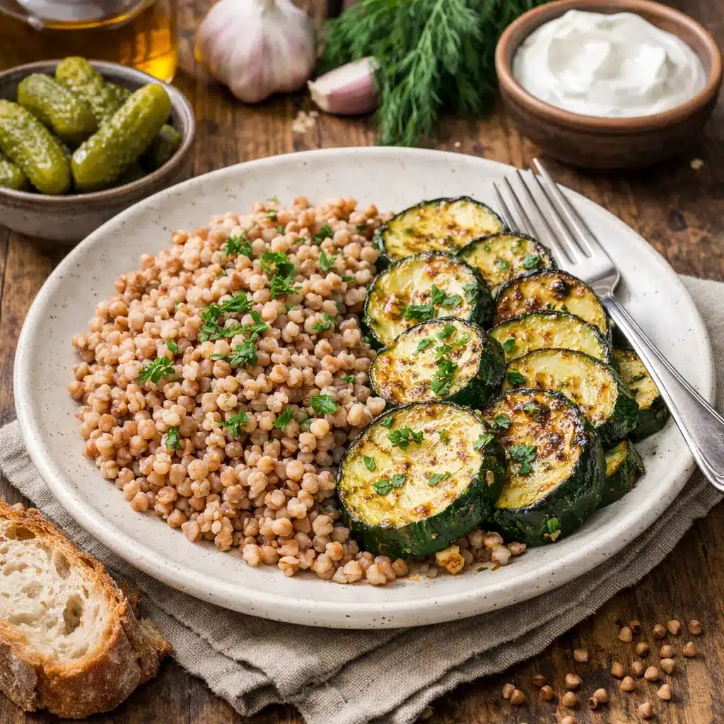 Kasza gryczana z pieczoną cukinią – kuchnia polska