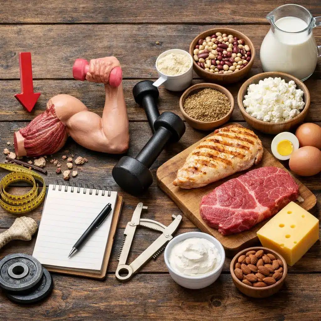 Spadek masy mięśniowej a dieta wysokobiałkowa