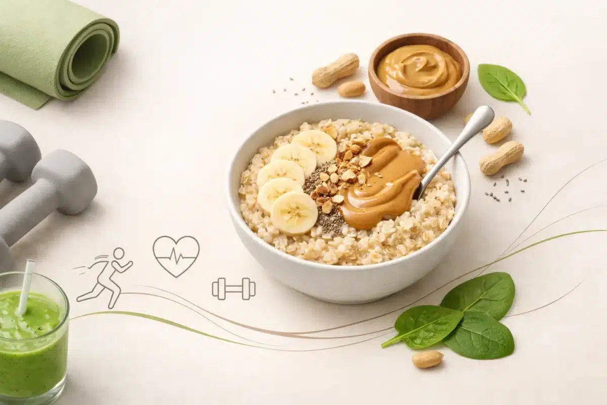 Fit owsianka z masłem orzechowym
