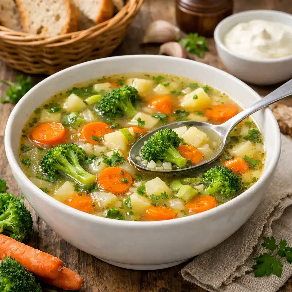 Zupa jarzynowa z brokułem i marchewką – kuchnia polska