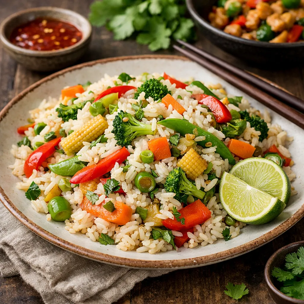 Ryż jaśminowy z warzywami i limonką – kuchnia tajska