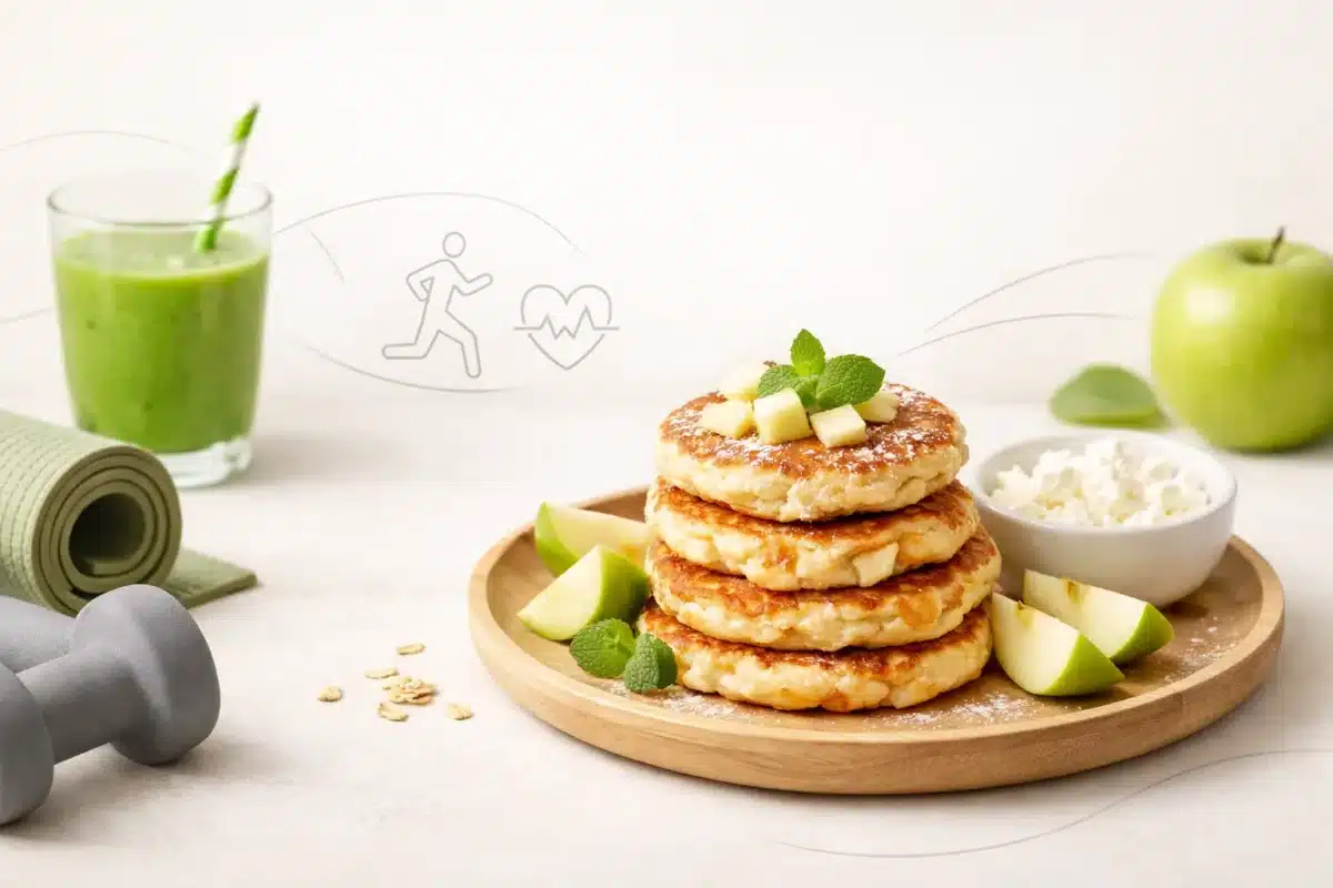 Fit racuchy z twarogiem i jabłkami