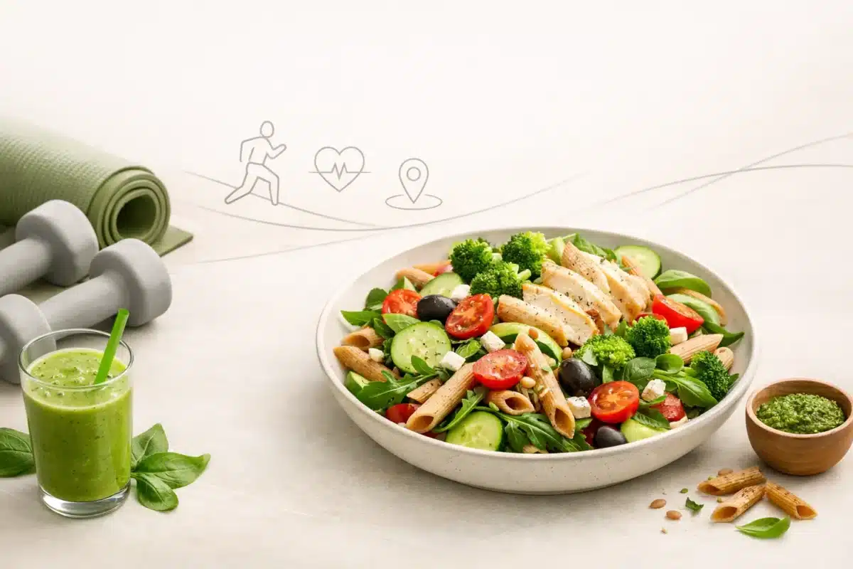 Fit sałatka z makaronem pełnoziarnistym